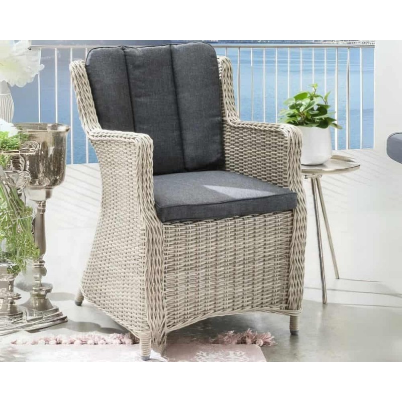 Valgomojo komplektas LUANA VINTAGE WHITE su stačiakampiu stalu  4+1