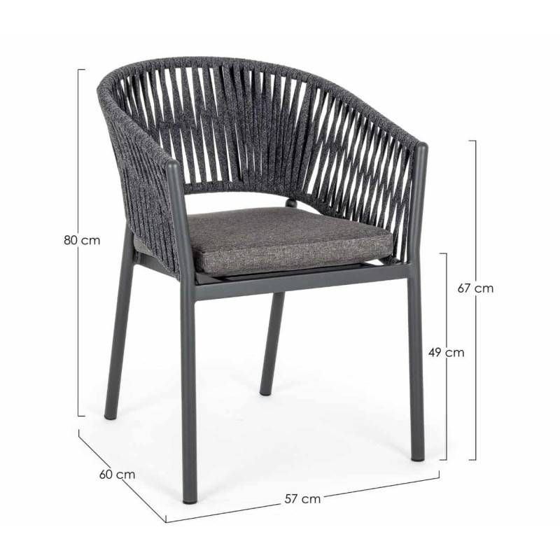 Lauko kėdė FLORENCIA CAHRCOAL 57x60x80cm.