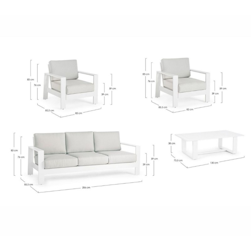 Lauko baldų komplektas BALTIC WHITE