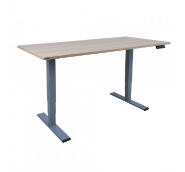 Reguliuojamas rašomasis stalas ERGO OPTIMAL 160 x 80 cm hikorio mediena / pilkas
