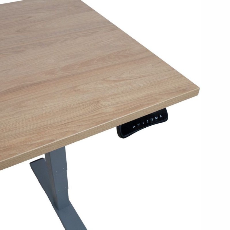 Reguliuojamas rašomasis stalas ERGO OPTIMAL 160 x 80 cm hikorio mediena / pilkas