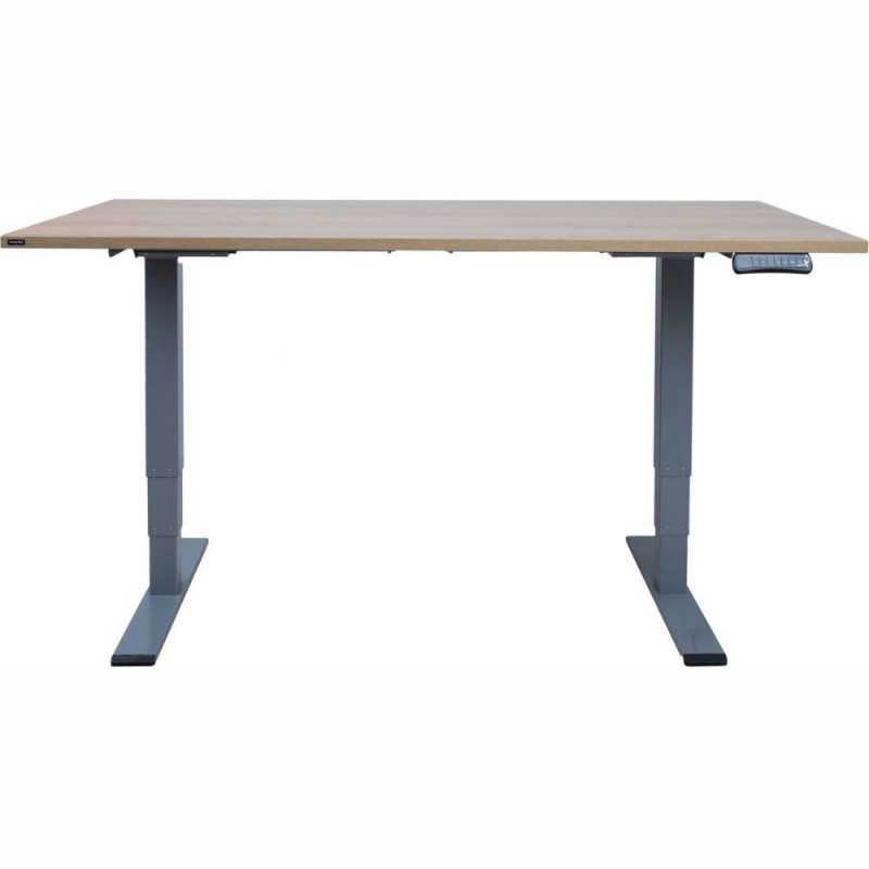 Reguliuojamas rašomasis stalas ERGO OPTIMAL 160 x 80 cm hikorio mediena / pilkas