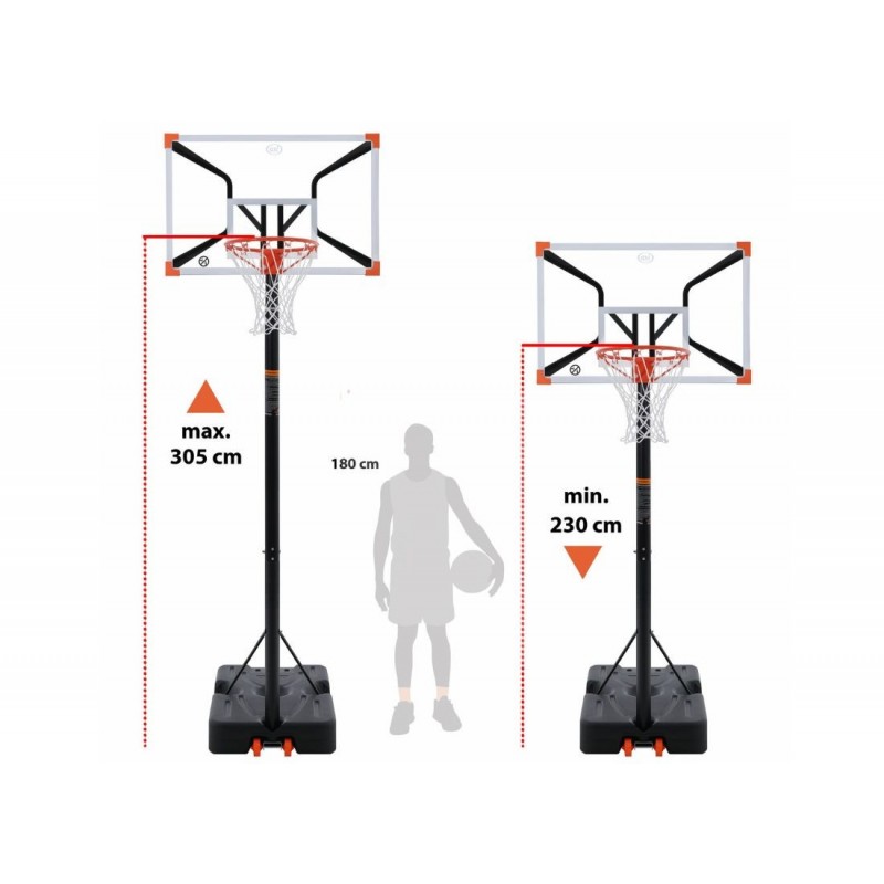 Krepšinio stovas ELITE reguliuojamo aukščio 230-305 cm