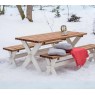 Stalas su suolais CELINE 177cm ruda/balta