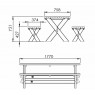 Stalas su suolais CELINE 177cm ruda/balta
