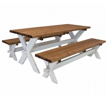 Stalas su suolais CELINE 177cm ruda/balta