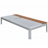 Lauko gultas KIRA su staliuku balta/pilka 195x89x32,5cm