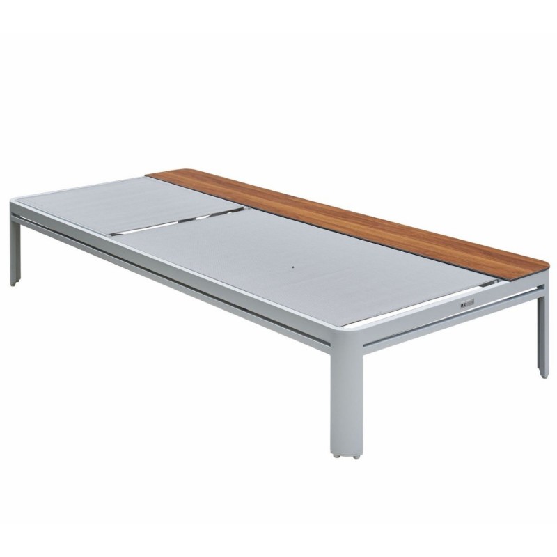 Lauko gultas KIRA su staliuku balta/pilka 195x89x32,5cm