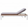 Lauko gultas KIRA su staliuku balta/pilka 195x89x32,5cm