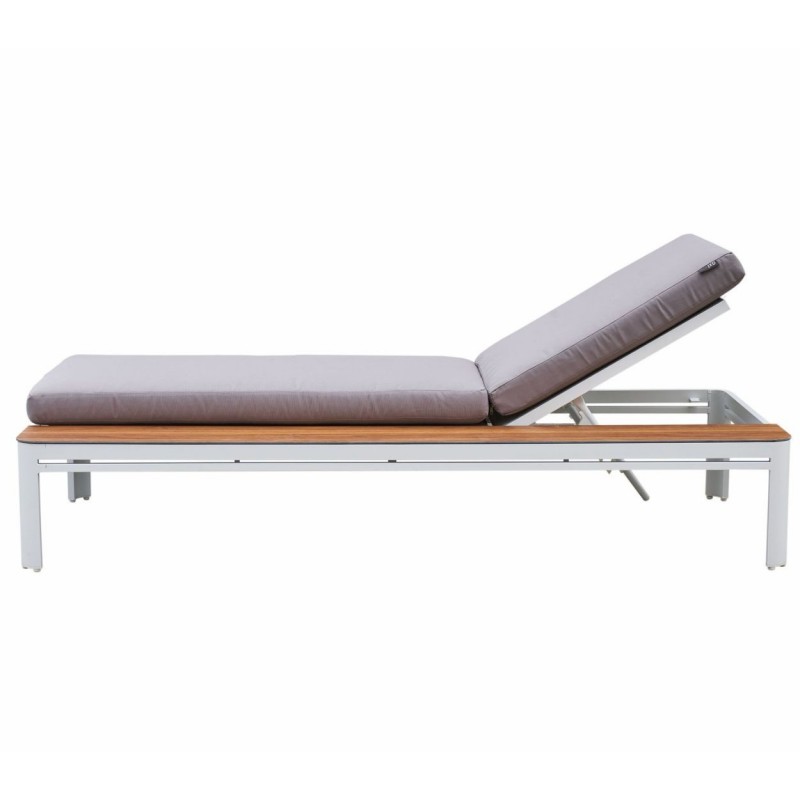 Lauko gultas KIRA su staliuku balta/pilka 195x89x32,5cm