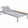 Lauko gultas KIRA su staliuku balta/pilka 195x89x32,5cm