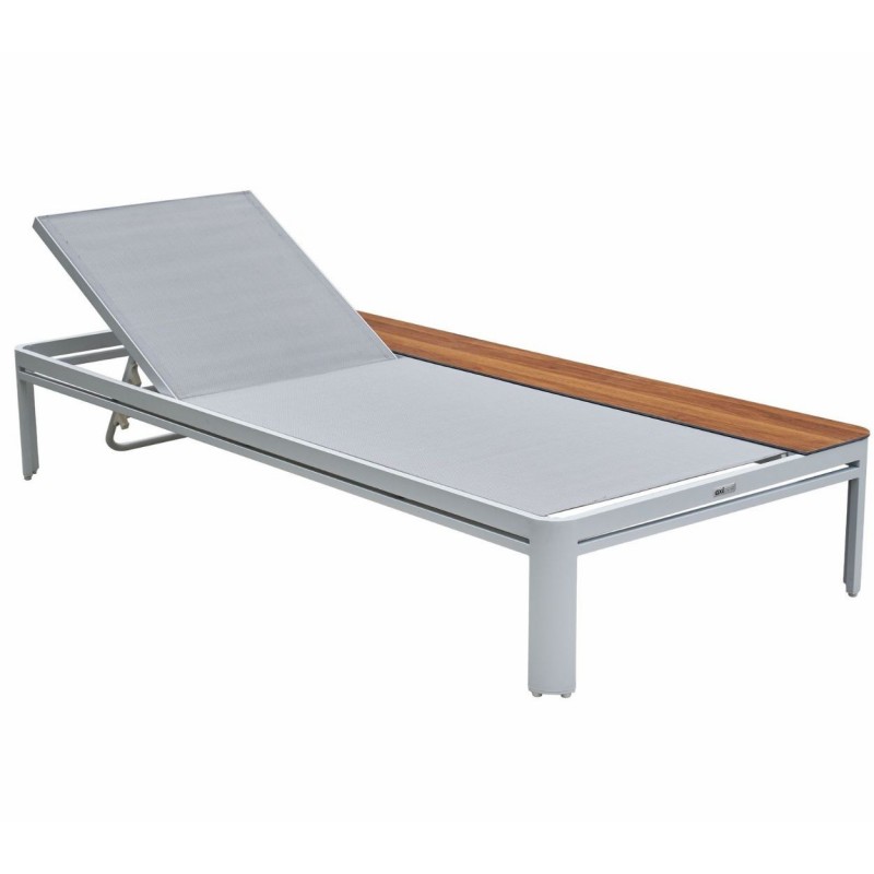 Lauko gultas KIRA su staliuku balta/pilka 195x89x32,5cm