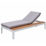 Lauko gultas KIRA su staliuku balta/pilka 195x89x32,5cm