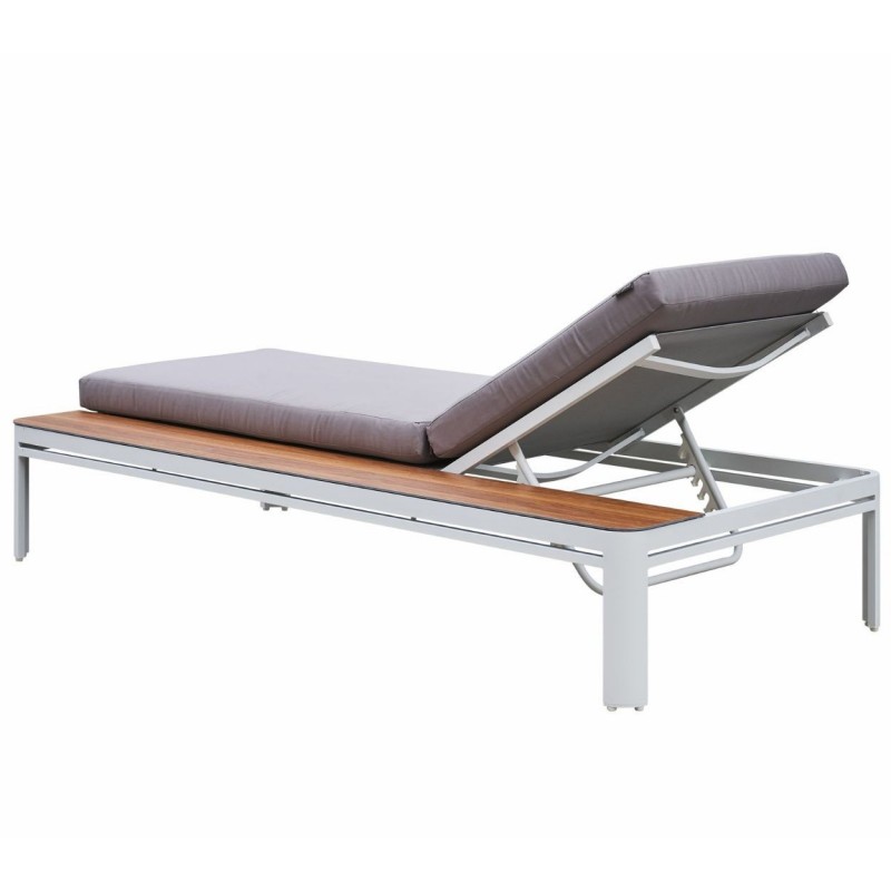 Lauko gultas KIRA su staliuku balta/pilka 195x89x32,5cm