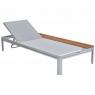 Lauko gultas KIRA su staliuku balta/pilka 195x89x32,5cm