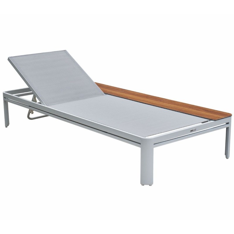 Lauko gultas KIRA su staliuku balta/pilka 195x89x32,5cm