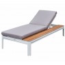 Lauko gultas KIRA su staliuku balta/pilka 195x89x32,5cm