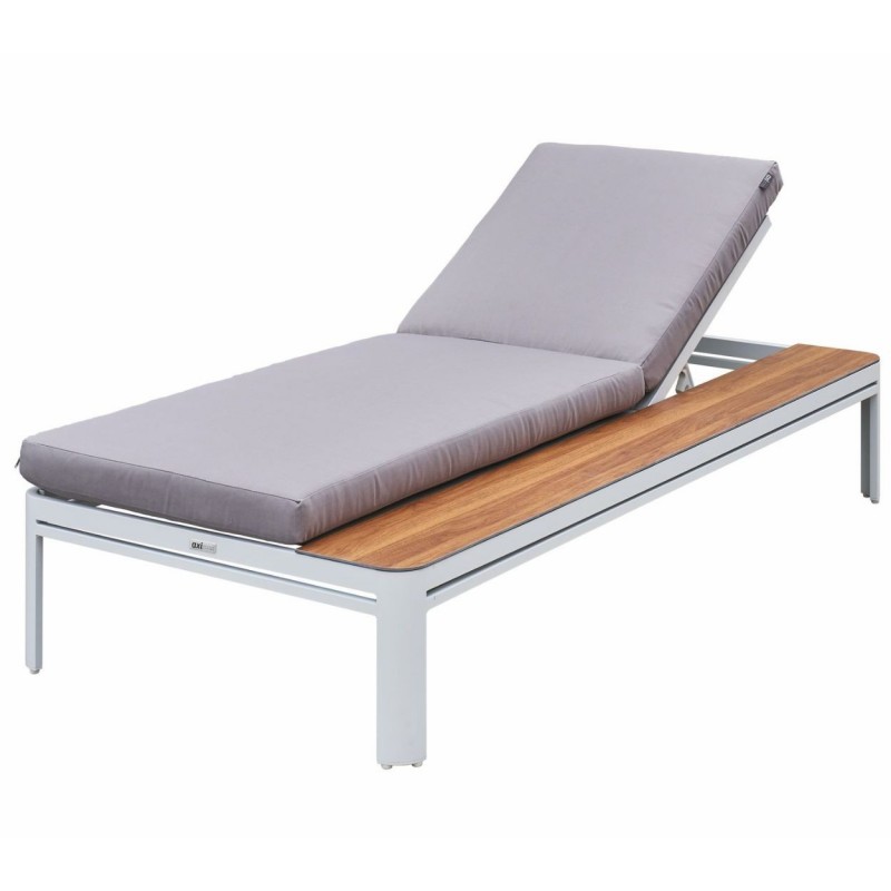 Lauko gultas KIRA su staliuku balta/pilka 195x89x32,5cm