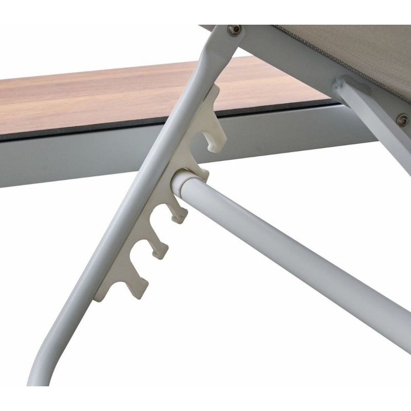 Lauko gultas KIRA su staliuku balta/pilka 195x89x32,5cm