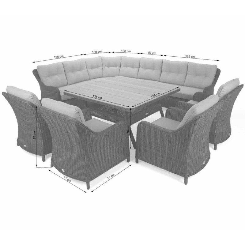 Lauko baldų komplektas WINTSOR DINING BROWN