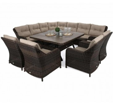 Lauko baldų komplektas WINTSOR DINING BROWN