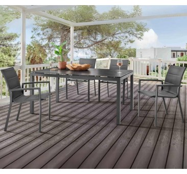 Lauko valgomojo komplektas REMONA COSTA GREY 4+1