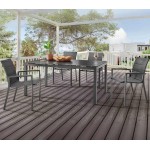 Lauko valgomojo komplektas REMONA COSTA GREY 4+1