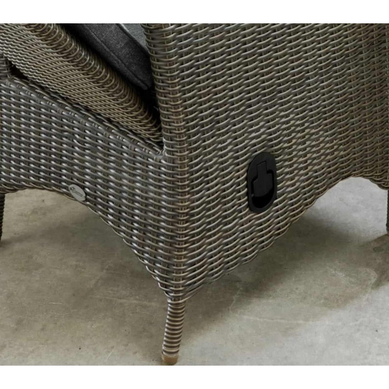 Lauko baldai ALMA VINTAGE GREY reguliuojami foteliai ir 165 cm stalas 4+1