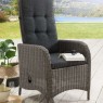 Lauko baldai ALMA VINTAGE GREY reguliuojami foteliai ir 165 cm stalas 4+1