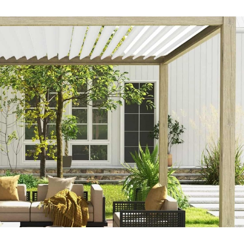 Pavėsinė - pergola MIRADOR111 3x4m šviesios medienos spalva