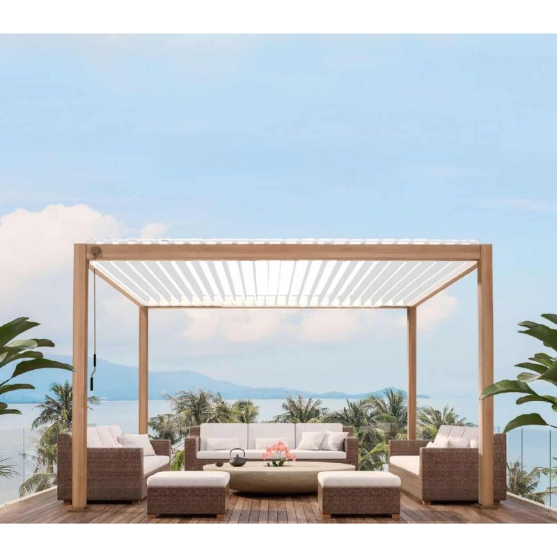 Pavėsinė - pergola MIRADOR111 3x4m šviesios medienos spalva