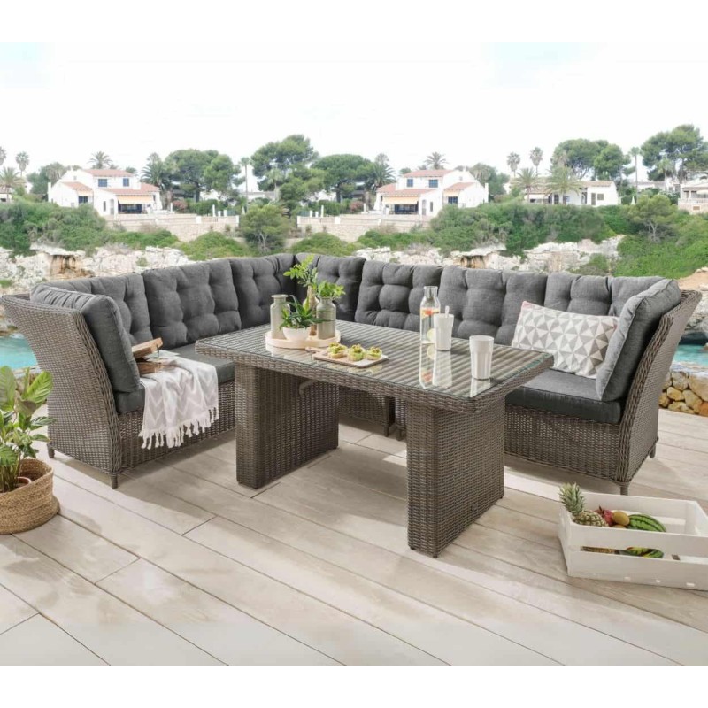 Kampinis baldų komplektas TAN3 DELUXE GREY/BROWN MELANGE
