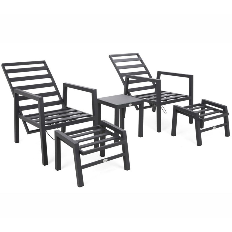 Lauko poilsio kėdės MORTON GREY/ GREY