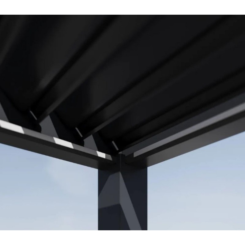Pavėsinė - pergola PRO DELUXE AUTOMATIC 4x8m su LED, ANTHRACITE