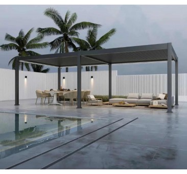 Pavėsinė - pergola PRO DELUXE AUTOMATIC 4x8m su LED, ANTHRACITE