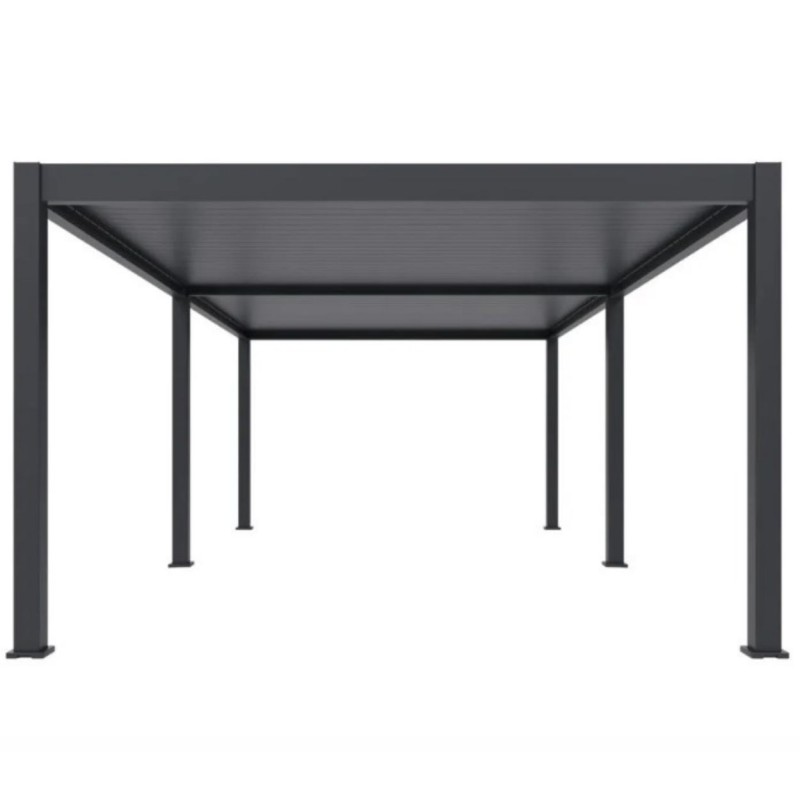 Pavėsinė - pergola PRO DELUXE AUTOMATIC 4x8m su LED, ANTHRACITE