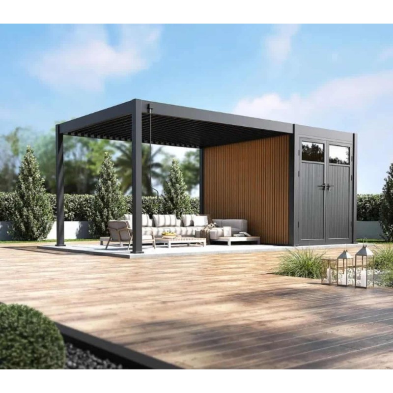 Pavėsinė - pergola su sandėliuku 3x4 ANTHRACITE