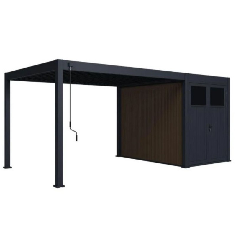 Pavėsinė - pergola su sandėliuku 3x4 ANTHRACITE