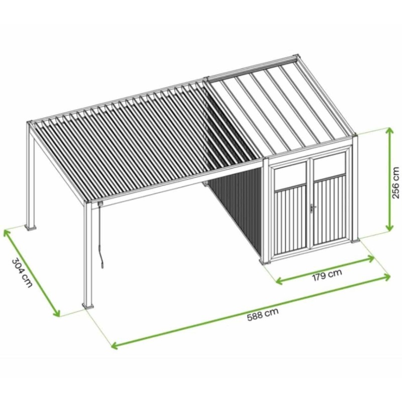 Pavėsinė - pergola su sandėliuku 3x4 ANTHRACITE
