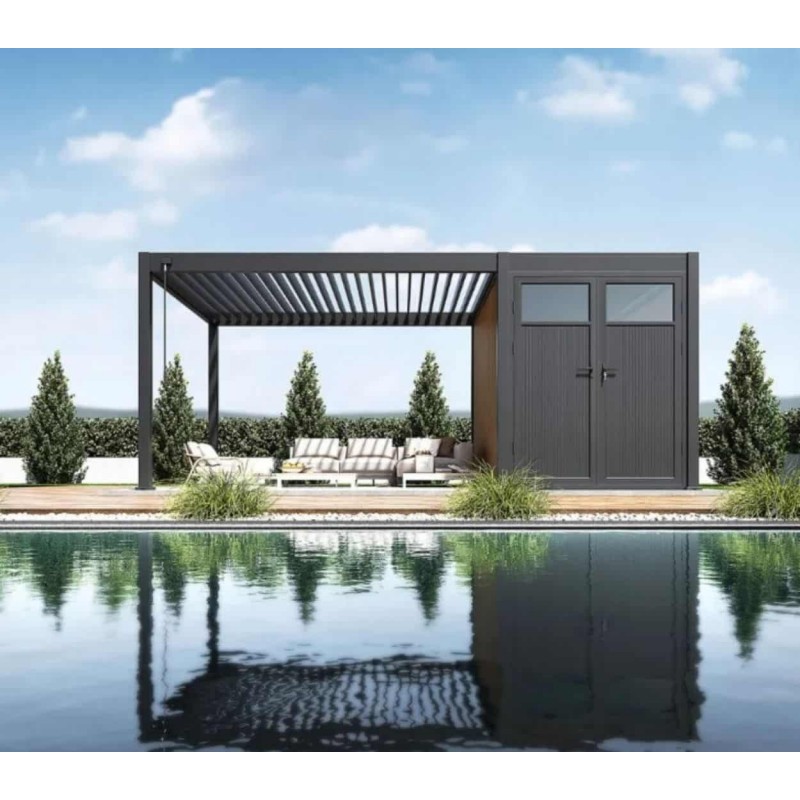 Pavėsinė - pergola su sandėliuku 3x4 ANTHRACITE