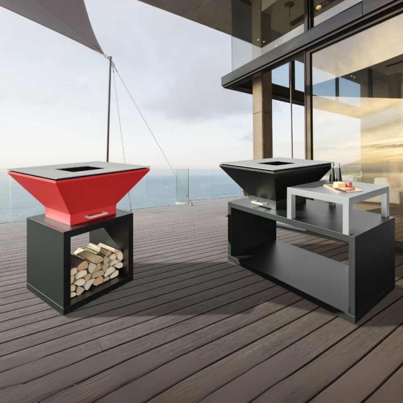 Malkinė kepsninė BBQ TOWER OVENEAT su malkų laikymo vieta