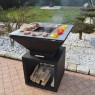 Malkinė kepsninė BBQ TOWER OVENEAT su malkų laikymo vieta