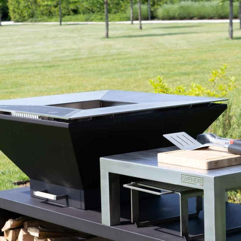 Malkinė kepsninė BBQ COMBO OVENEAT su malkų laikymo vieta