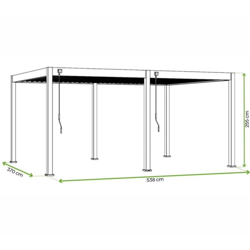Pavėsinė - pergola 3,6 x 5,3 GUTROOW DELUXE ANTHRACITE