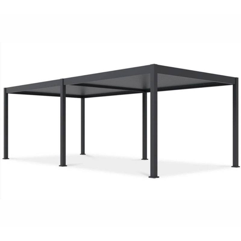 Pavėsinė - pergola PRO DELUXE AUTOMATIC 3,6x7,2m su LED, ANTHRACITE