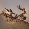 Kalėdinė 3D dekoracija – du elniai su rogėmis, 380 LED šiltai balta spalva, 180x86x18cm