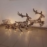 Kalėdinė 3D dekoracija – du elniai su rogėmis, 380 LED šiltai balta spalva, 180x86x18cm
