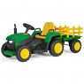 Traktoriukas su pultu PEG PEREGO JOHN DEERE FARM POWER 12V5Ah su priekaba