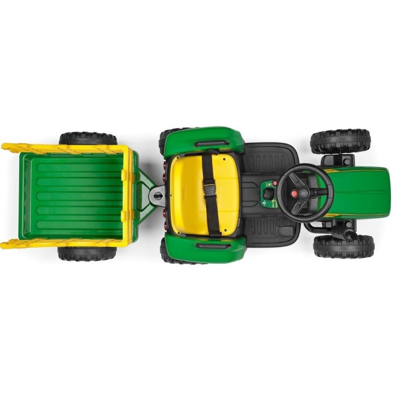 Traktoriukas su pultu PEG PEREGO JOHN DEERE FARM POWER 12V5Ah su priekaba