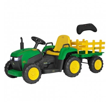 Traktoriukas su pultu PEG PEREGO JOHN DEERE FARM POWER 12V5Ah su priekaba